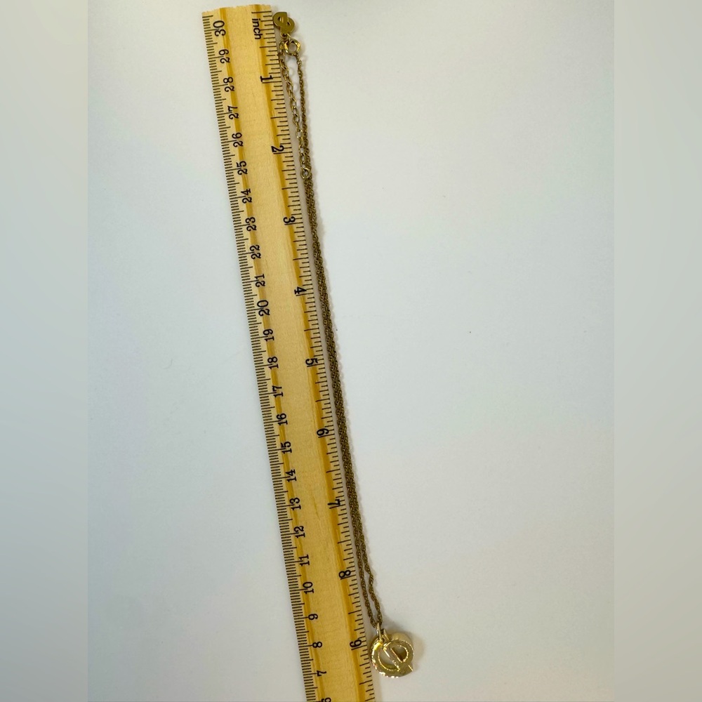 Christian Dior CD Logo Pendant Necklace 1970s–80s Germany Vintage Rope Chain - Picture 4 of 13